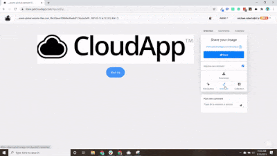 GIF demonstrating how to do web annotations with CloudApp
