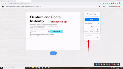 GIF demonstrating how to comment on CloudApp Drops