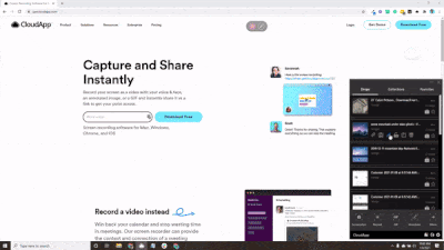 GIF demonstrating how to combine screenshots with CloudApp
