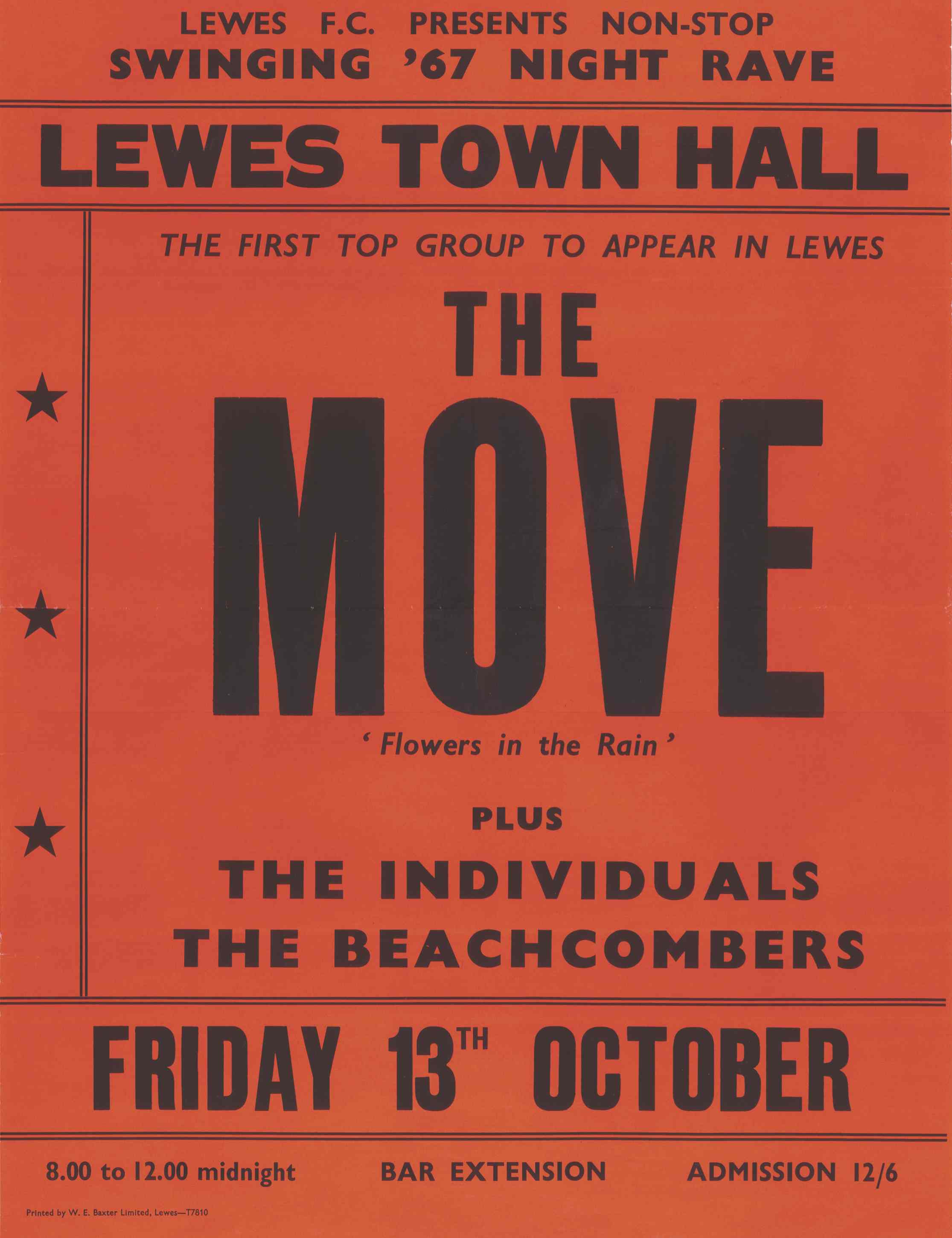 The Move played Lewes Town Hall in 1967