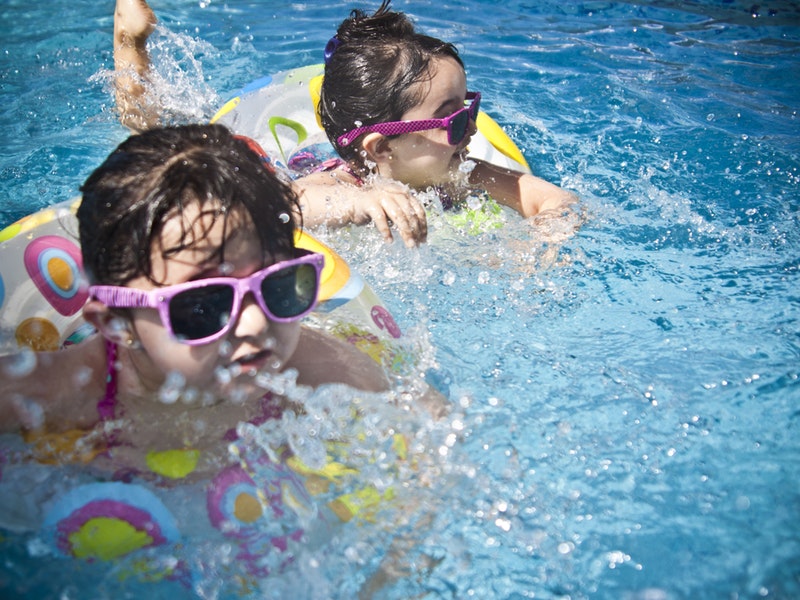 children swimming