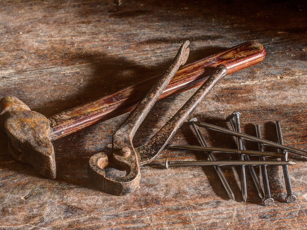 tools on a workbench