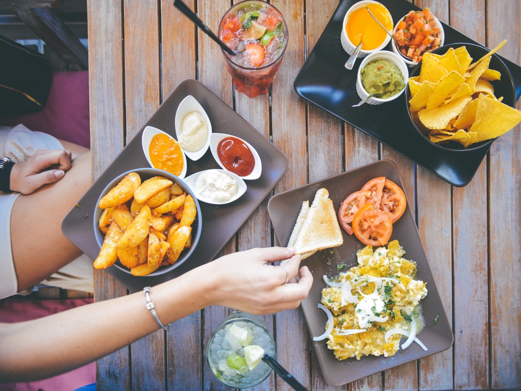 people sharing food