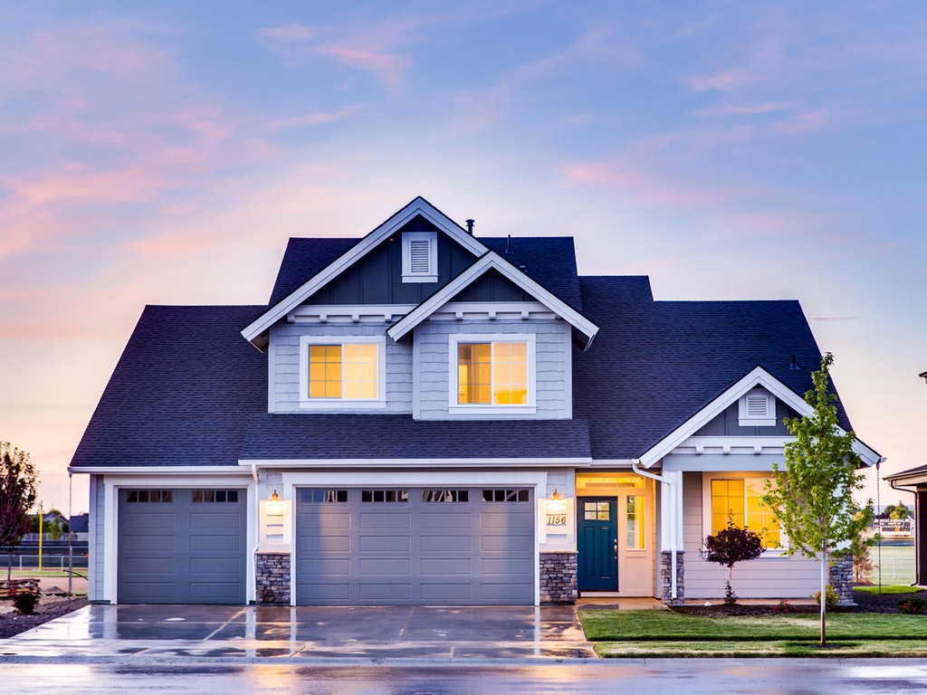 blue craftsman home