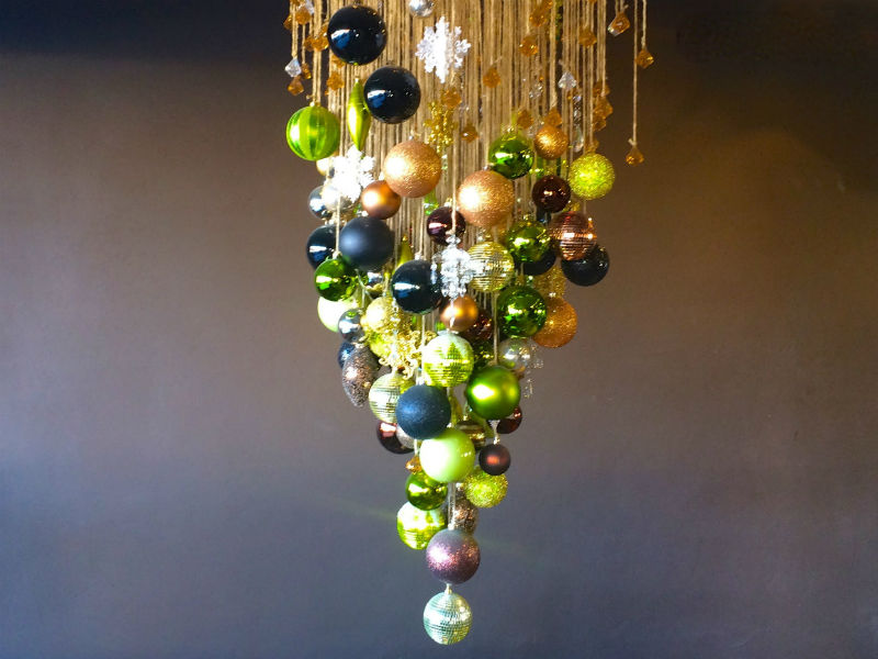 ornament Christmas tree hanging from ceiling