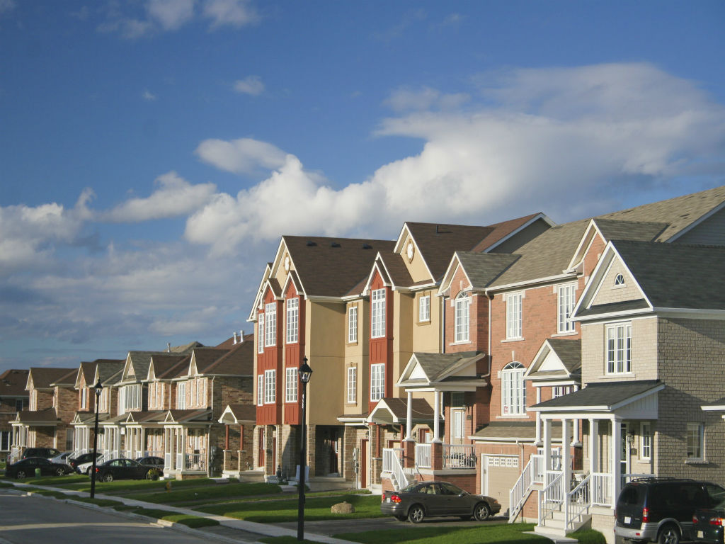 homes on a suburban street