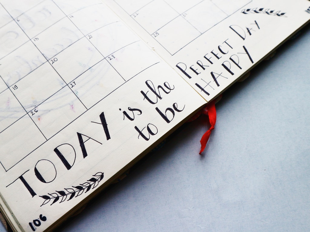 a calendar that says today is the perfect day to be happy