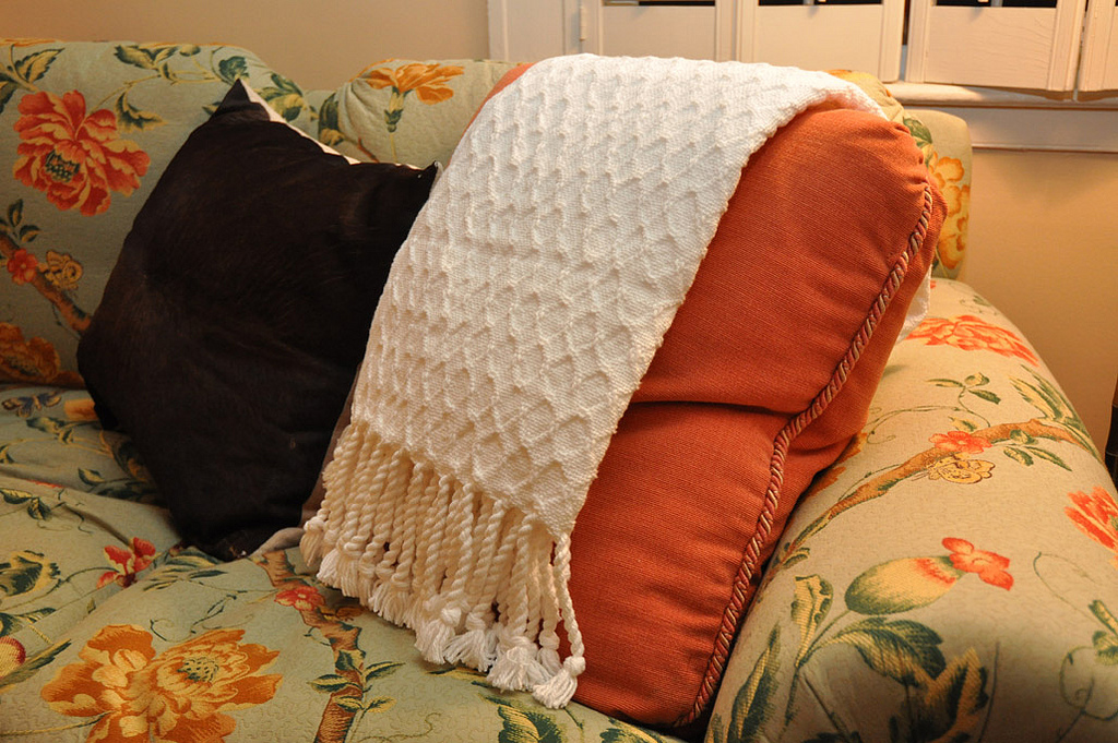 throw blanket on a couch