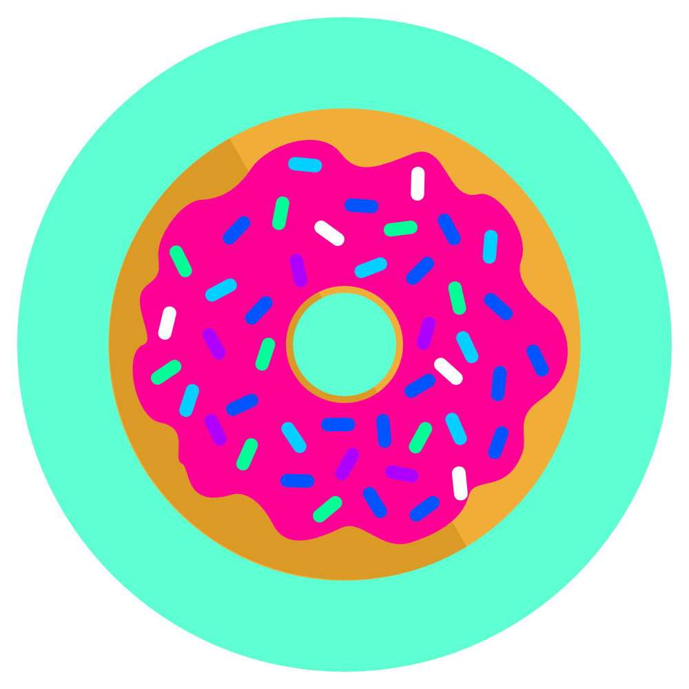 an icon depicting a donut with pink icing