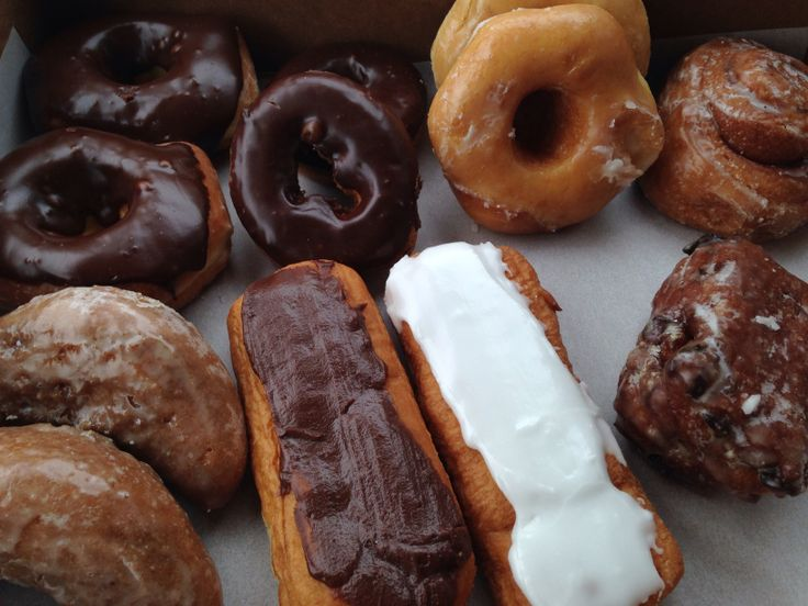 chocolate glazed donuts and pastries