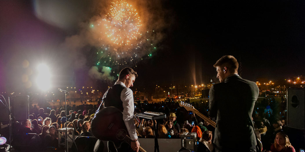 fireworks & concert at First Night Columbus