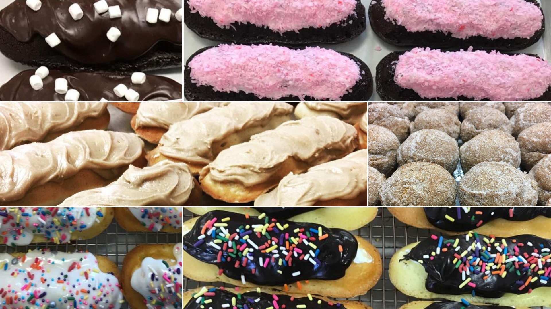 collage of pretty delicious donuts from Bake me Happy Columbus