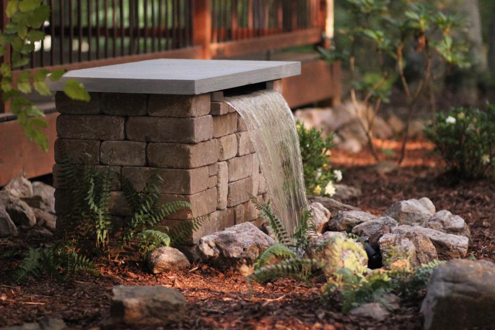 modern backyard DIY fountain