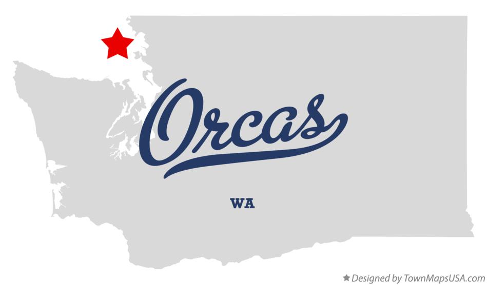 Orcas Washington map graphic