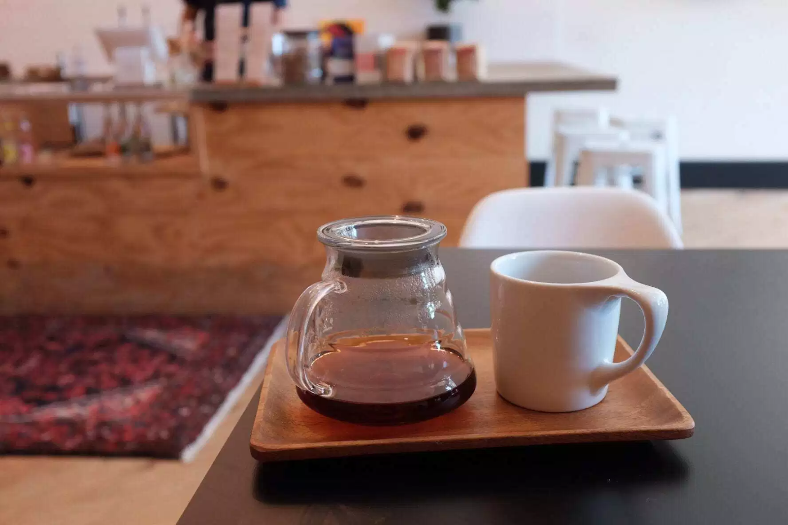 A pot of coffee and mug at Flatlands Coffee in Bowling Green, Ohio