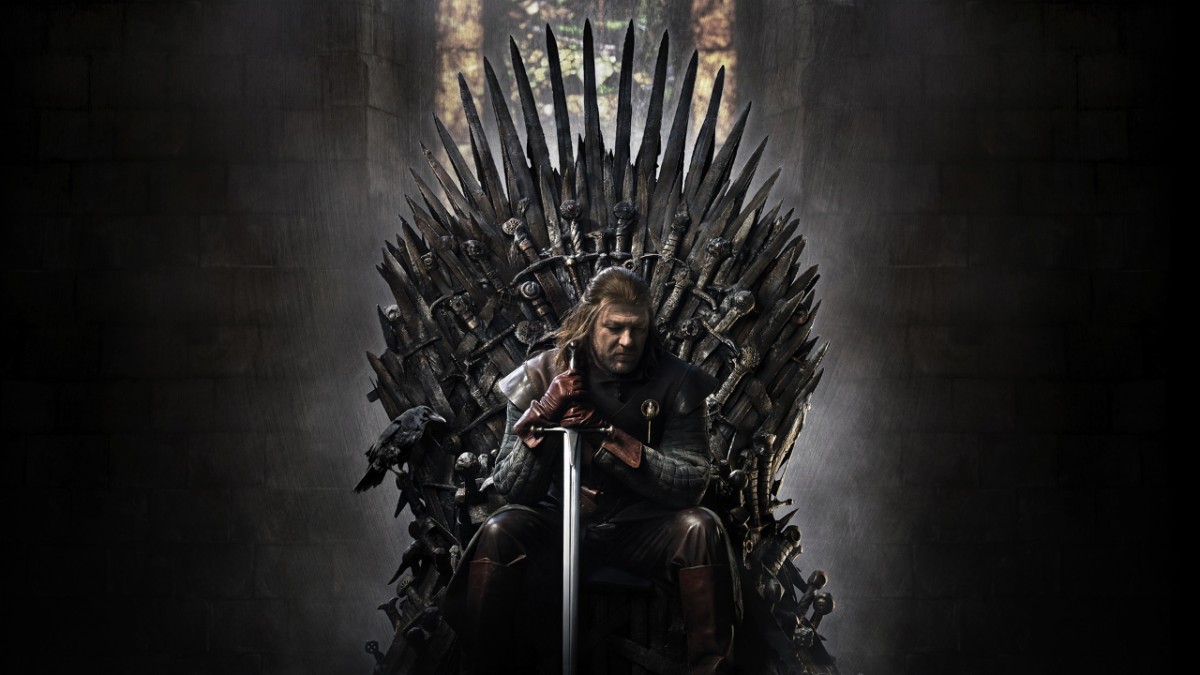 Ned Stark sits on the Iron Throne