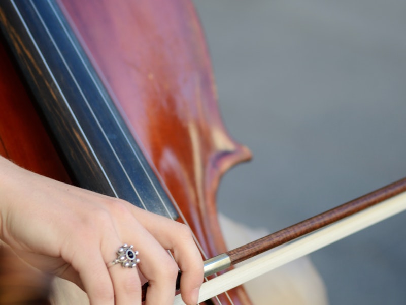 woman playing cello