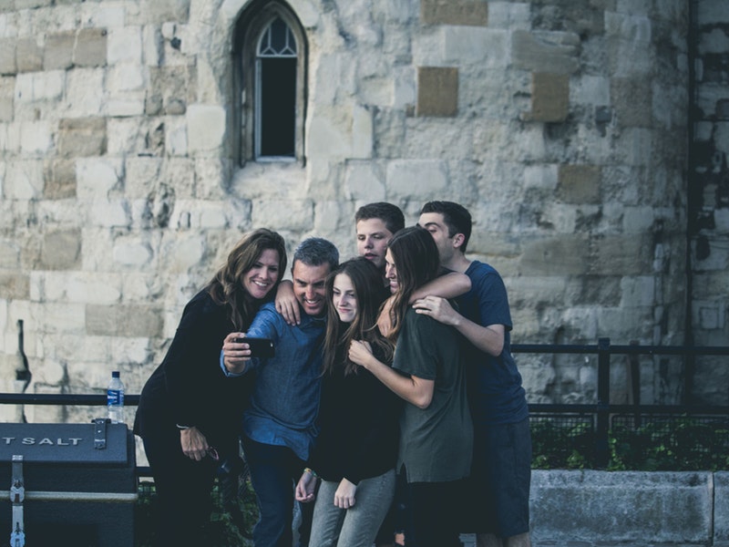 family taking a picture