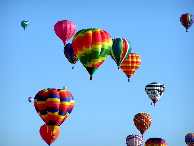 hot air balloons in the sky