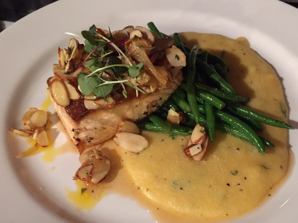 Photo of Vitor's Bistro - West Harrison, IN, United States. Almond Salmon with Ginger Glaze