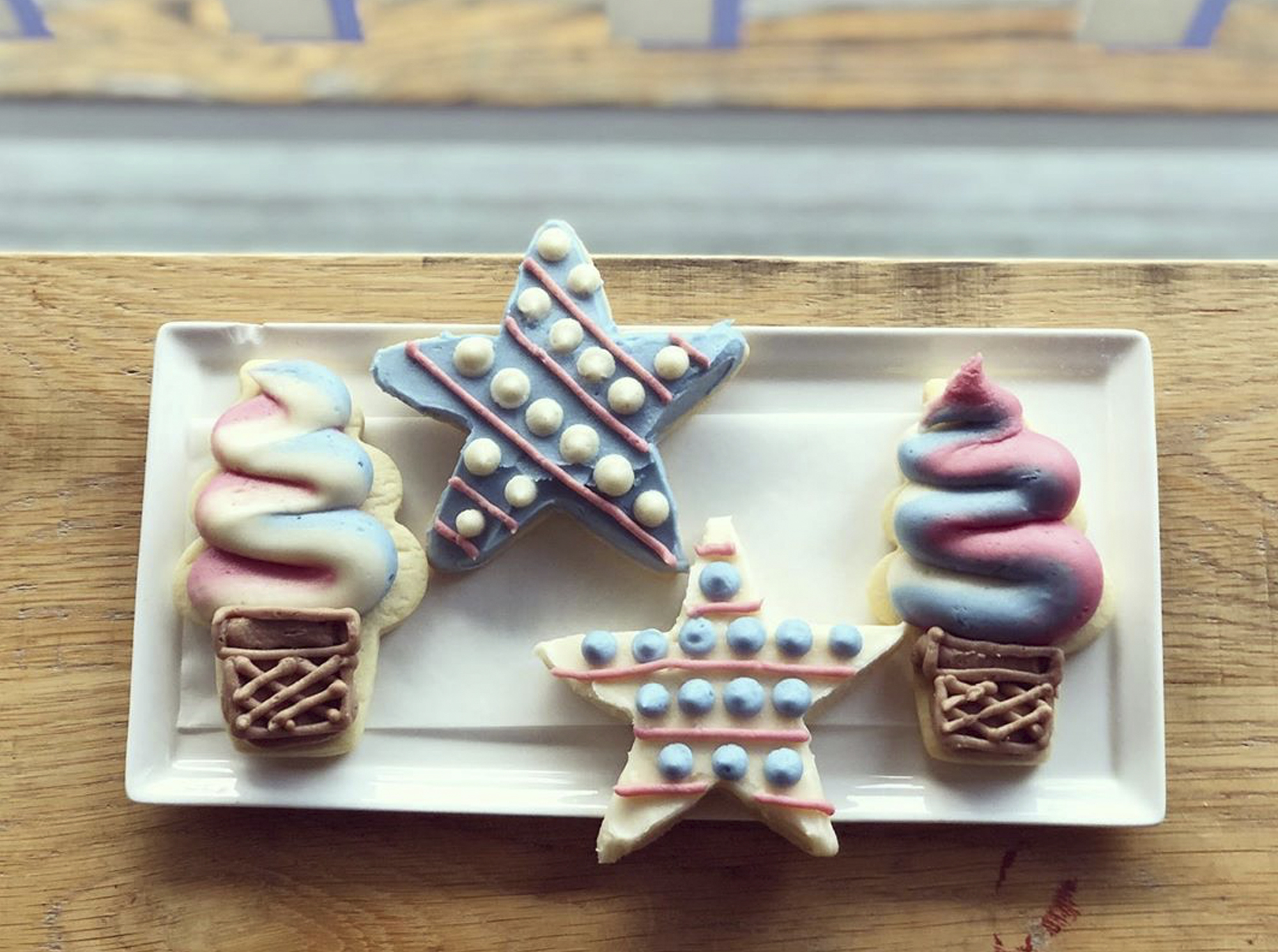 star and ice cream shaped sugar cookies