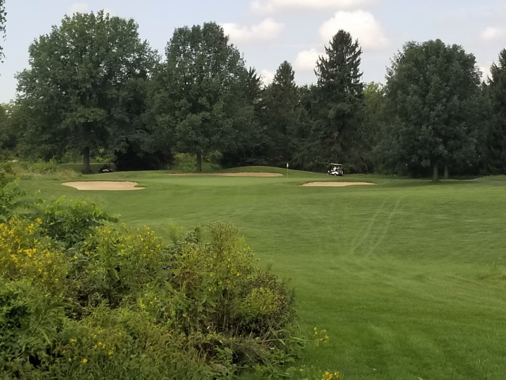 Blacklick woods golf course with golf cart in distance
