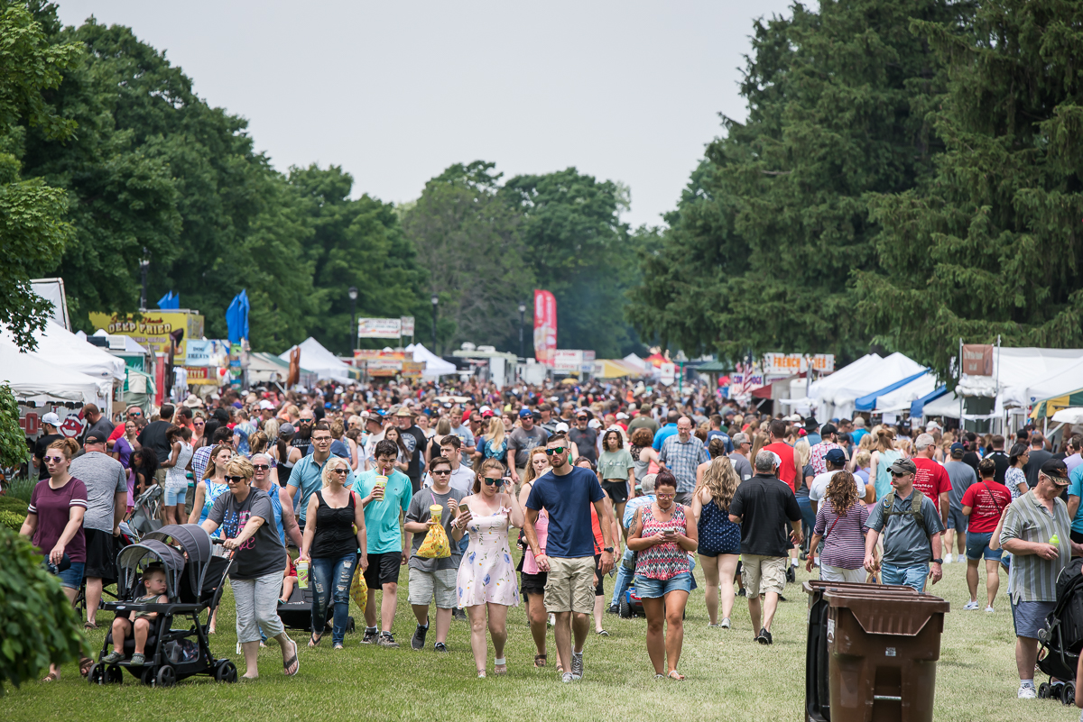 A crowd at the Troy Strawberry Festival