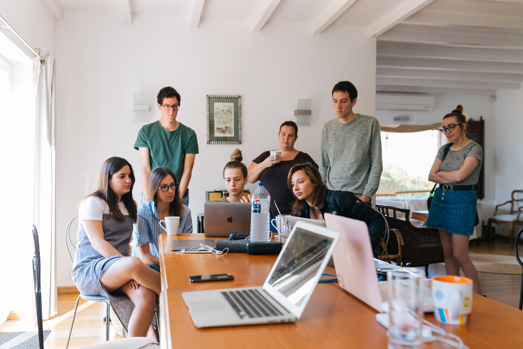 A group on young professionals working together