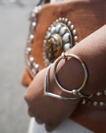Summer style: embellished bag and bangles