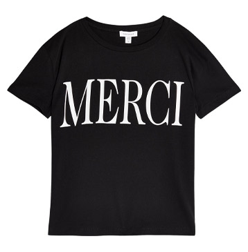 Topshop Merci T-shirt in Black, £14.99