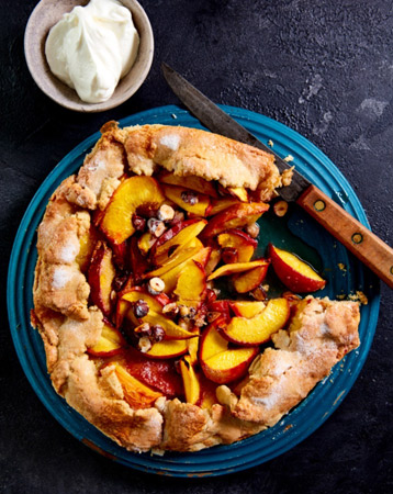 Nectarine & Hazelnut Open Crust Pie