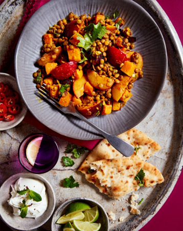Roasted South African Plum, Pumpkin and Lentil Korma