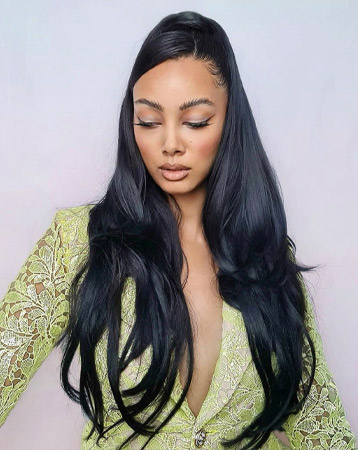 Long sleek ponytail