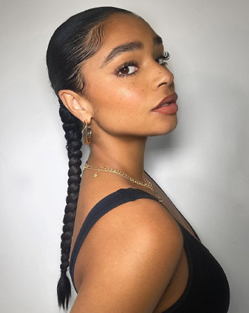 Low braided ponytail