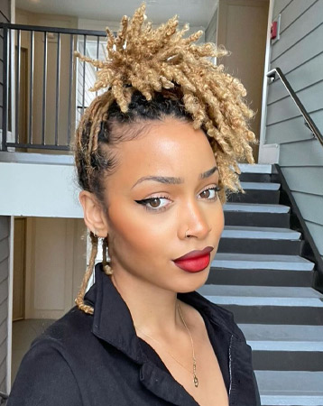 High Afro ponytail