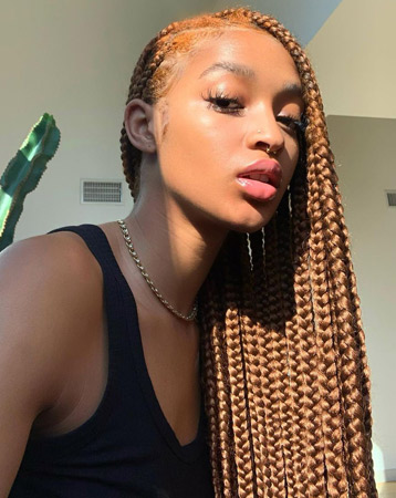 Long red braids