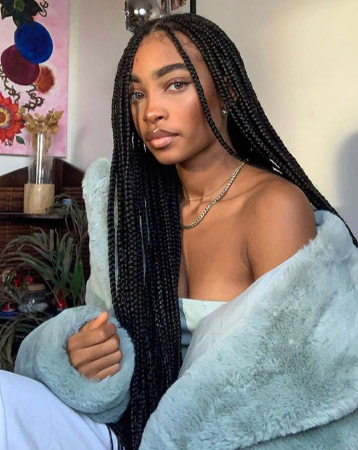 Brunette box braids