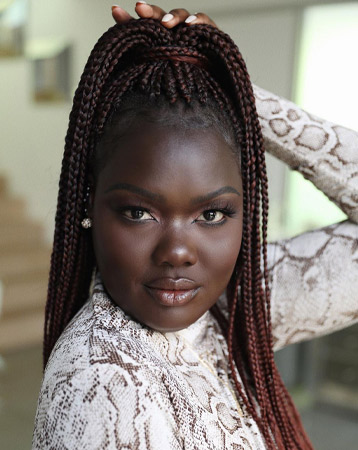 High braided ponytail