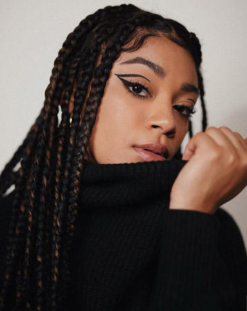 Brunette-black braided hair