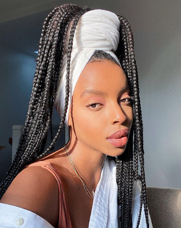Braids with headscarf