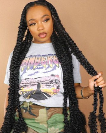 Jumbo braids with leave out