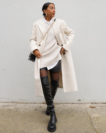 Chunky black over-the-knee boots