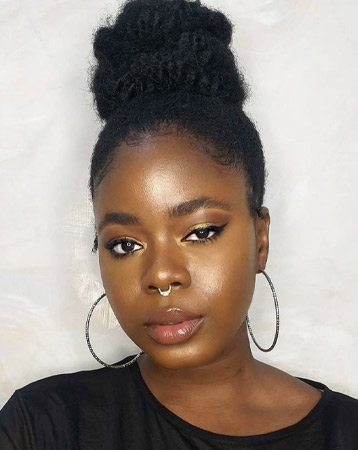 Textured topknot hairstyle