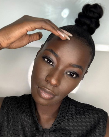 Textured topknot hairstyle