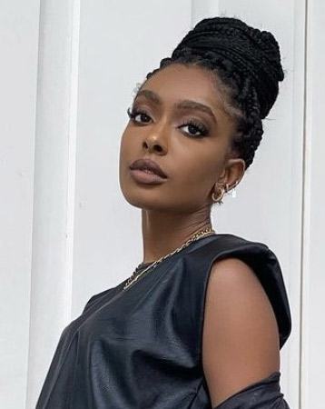 Textured topknot hairstyle