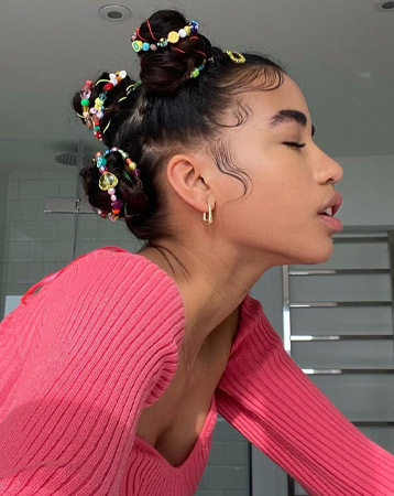 Beaded space buns