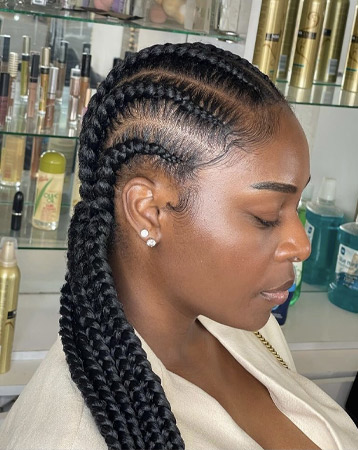 Straight back canerow hairstyle