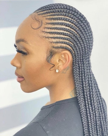 Straight back canerow hairstyle