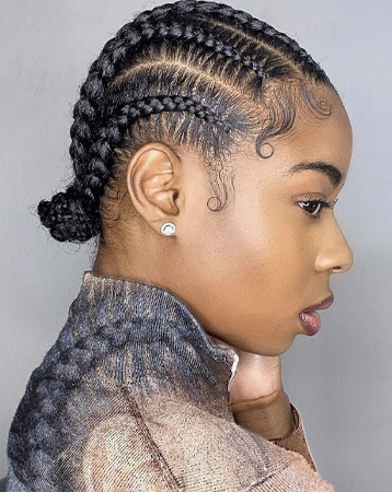 Straight back canerow hairstyle