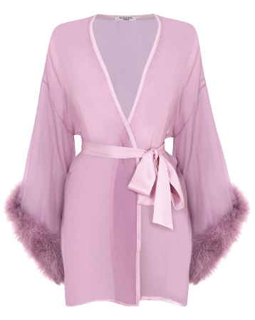 Anya Lust Diana Marabou Kimono Boudoir Rose
